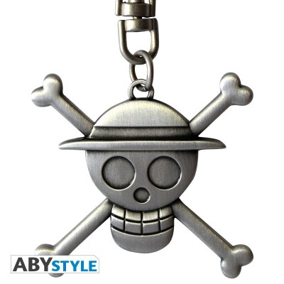 ABYSTYLE ONE PIECE 3D METAL KEYCHAIN SKULL MONKEY D.LUFFY LOGO