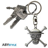 ABYSTYLE ONE PIECE 3D METAL KEYCHAIN SKULL MONKEY D.LUFFY LOGO