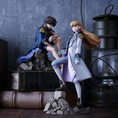 MOBILE SUIT GUNDAM WING ALPHA X OMEGA HEERO YUI & RELENA STATUA DIORAMA MEGAHOUSE