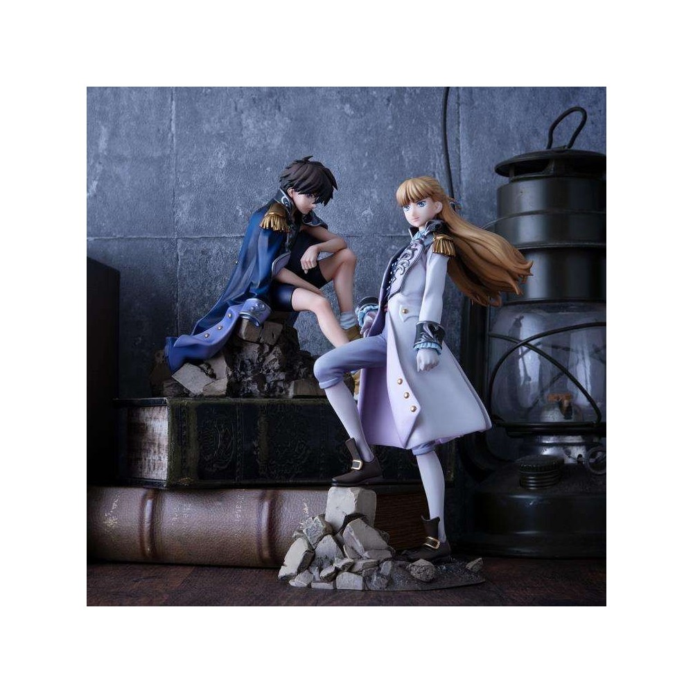 MEGAHOUSE MOBILE SUIT GUNDAM WING ALPHA X OMEGA HEERO YUI & RELENA STATUE 1/8 FIGURE