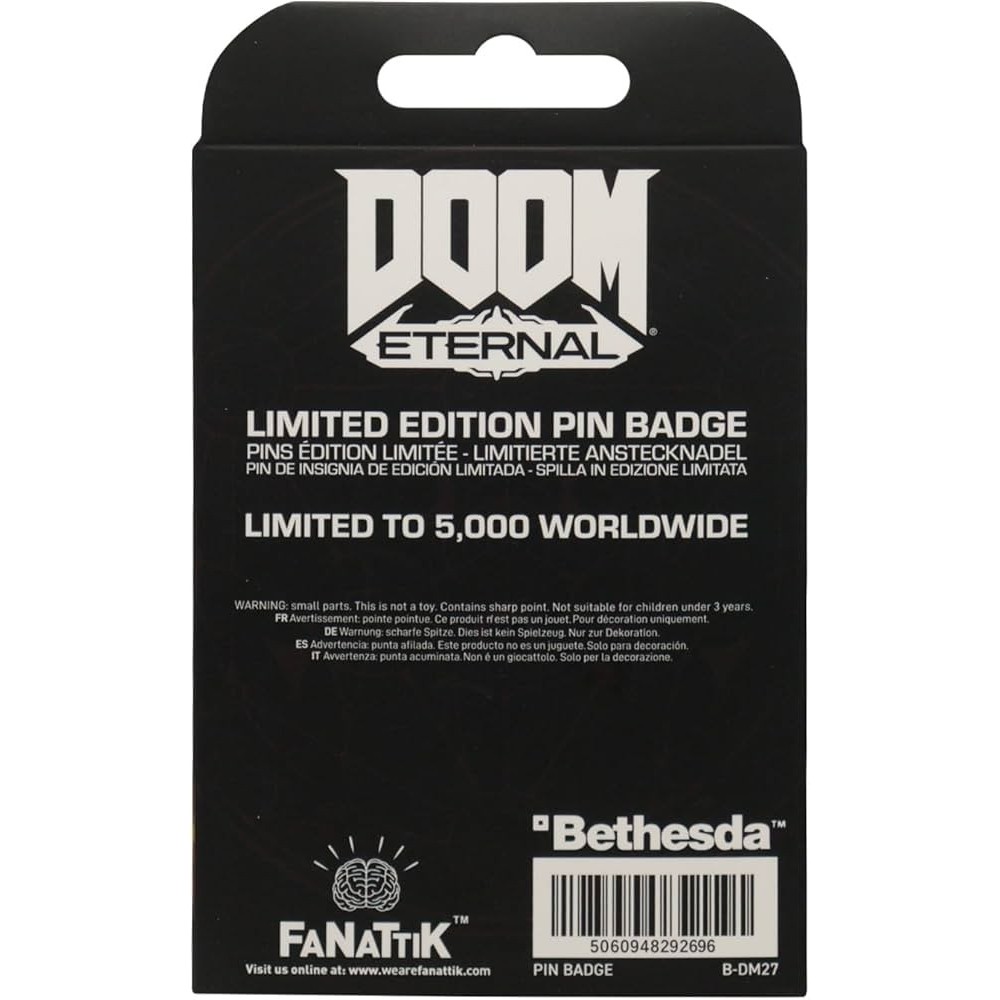 FANATTIK DOOM ETERNAL DOOM SLAYER ENAMEL PIN BADGE LIMITED EDITION