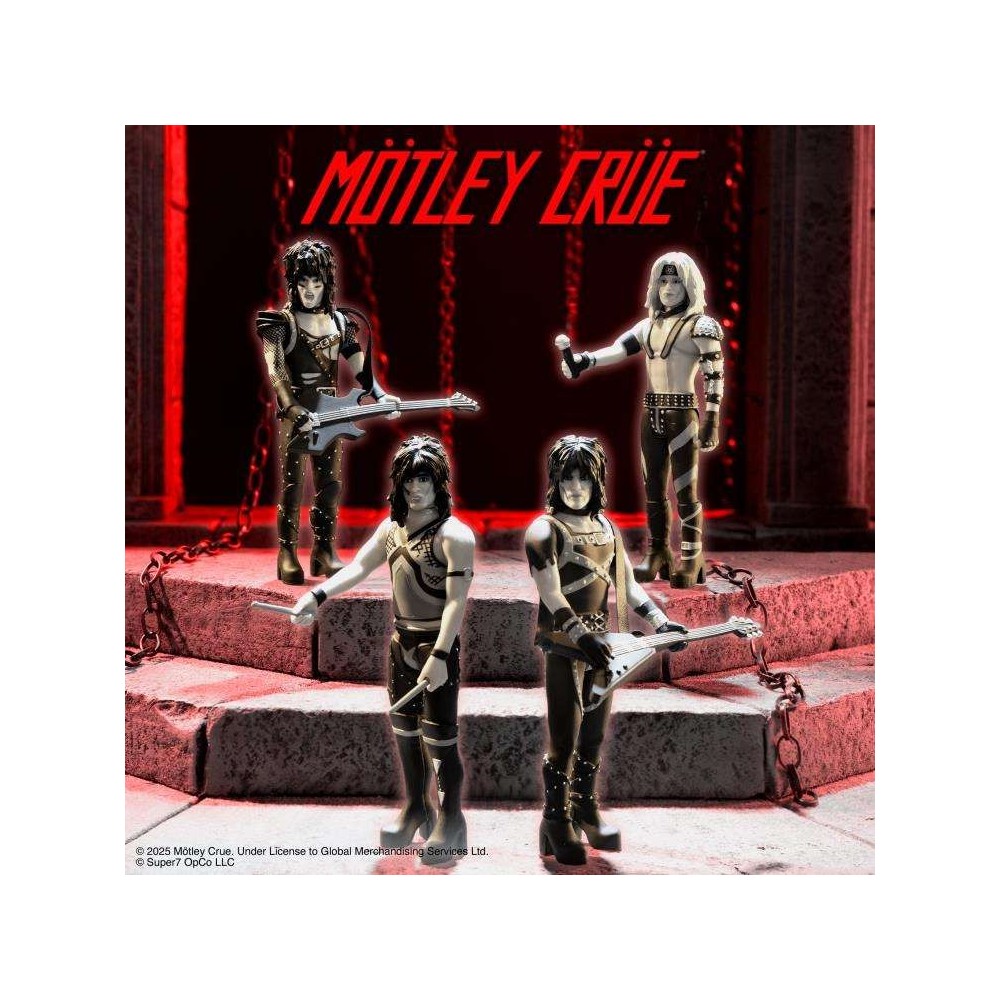 SUPER7 MOTLEY CRUE REACTION TOMMY LEE SHOUT AT THE DEVIL B&W ACTION FIGURE