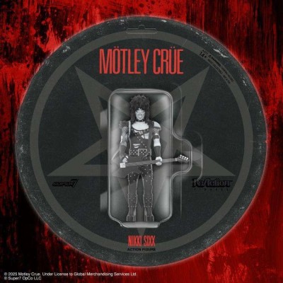 SUPER7 MOTLEY CRUE REACTION NIKKI SIXX SHOUT AT THE DEVIL B&W ACTION FIGURE