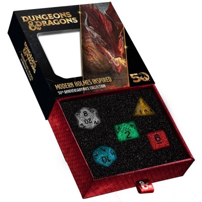 FANROLL DUNGEONS AND DRAGONS 50TH MODERN HOLMES INSPIRED DICE SET