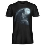 T SHIRT DARK EMBER MOON WOLF
