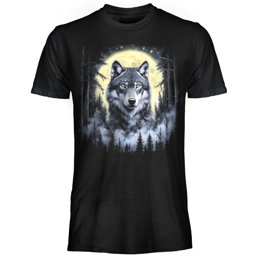 T SHIRT DARK EMBER FOREST WOLF