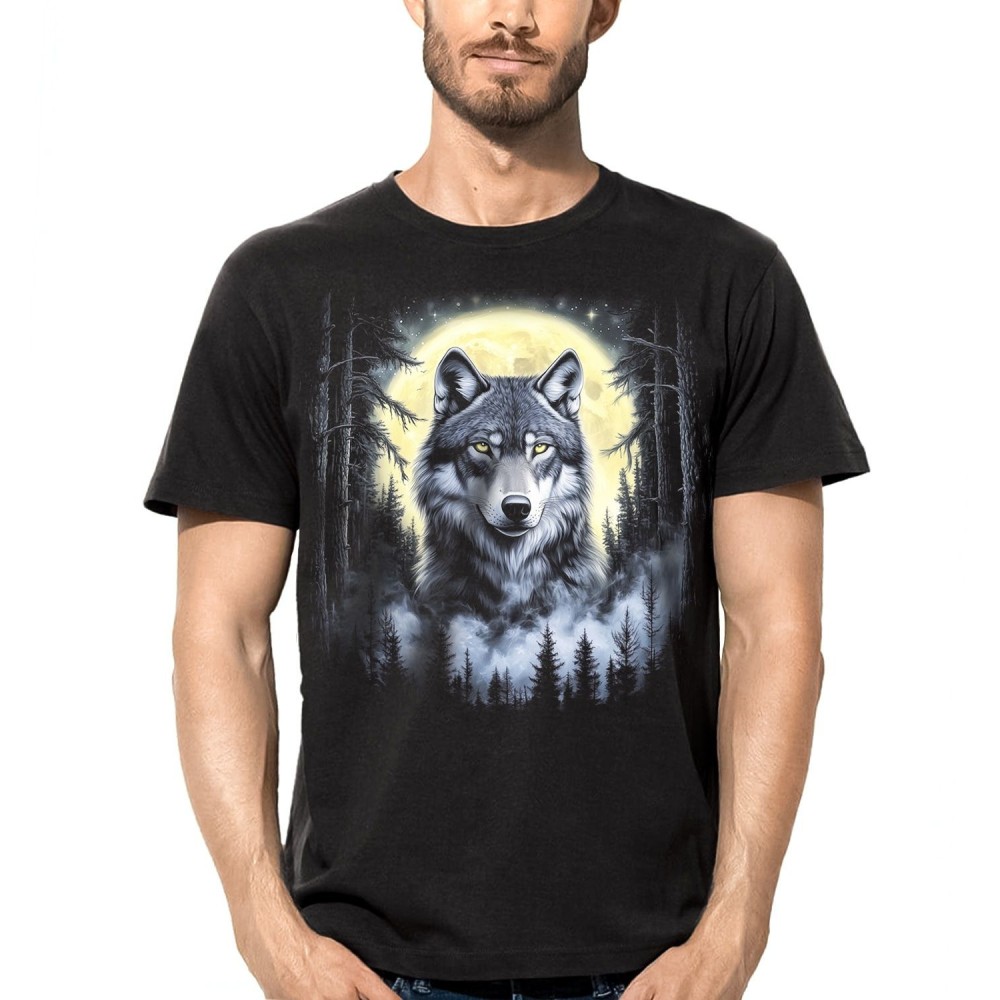 T SHIRT DARK EMBER FOREST WOLF