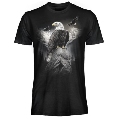 T SHIRT DARK EMBER EAGLE ON ROCK