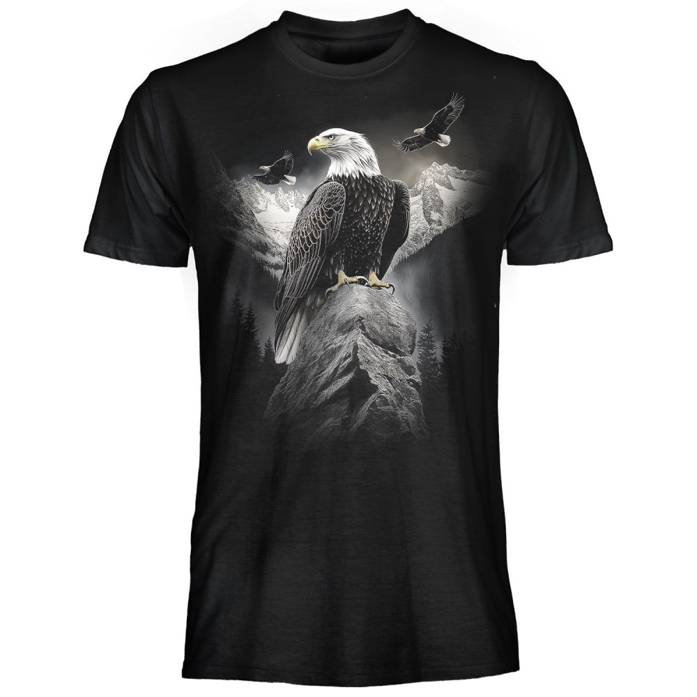 T SHIRT DARK EMBER EAGLE ON ROCK