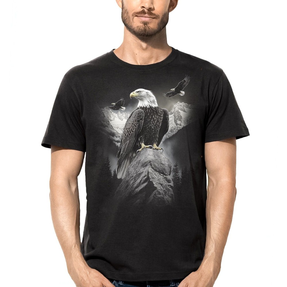 T SHIRT DARK EMBER EAGLE ON ROCK
