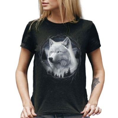 T SHIRT LADY DARK EMBER WOLF