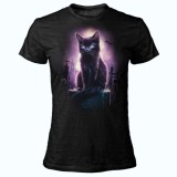 T SHIRT LADY DARK EMBER GRAVEYARD CAT