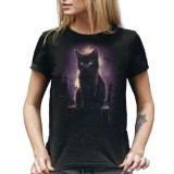T SHIRT LADY DARK EMBER GRAVEYARD CAT
