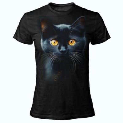 MAGLIA T SHIRT DONNA DARK EMBER GATTO