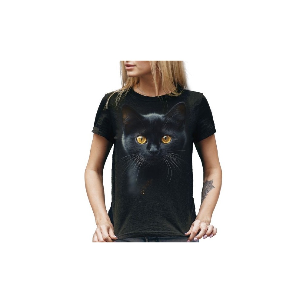 T SHIRT LADY DARK EMBER CAT