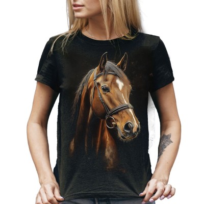 T SHIRT LADY DARK EMBER HORSE