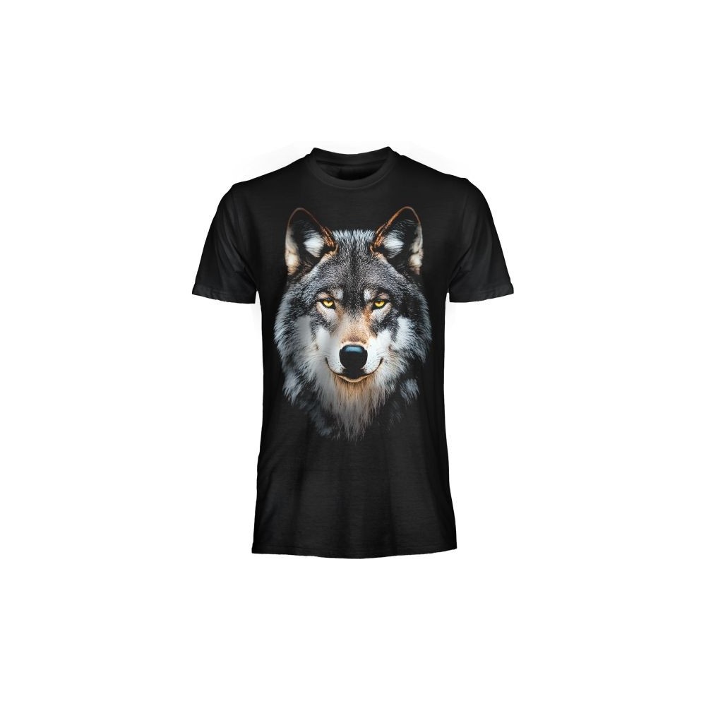 T SHIRT DARK EMBER WOLF HEAD