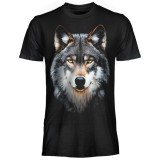 T SHIRT DARK EMBER WOLF HEAD