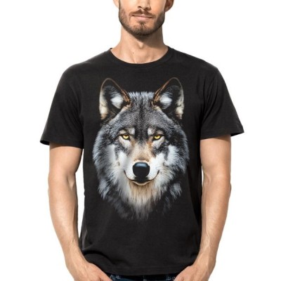 T SHIRT DARK EMBER WOLF HEAD