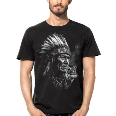 T SHIRT DARK EMBER GUITAR INDIAN CHIEF