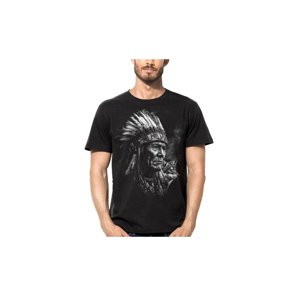 T SHIRT DARK EMBER GUITAR INDIAN CHIEF