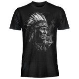 T SHIRT DARK EMBER GUITAR INDIAN CHIEF