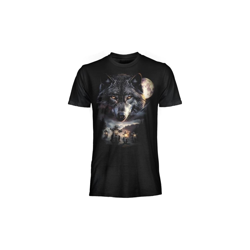 T SHIRT DARK EMBER WOLF BIKERS
