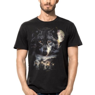 T SHIRT DARK EMBER WOLF BIKERS