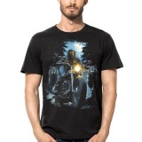 T SHIRT DARK EMBER WOLF BIKER