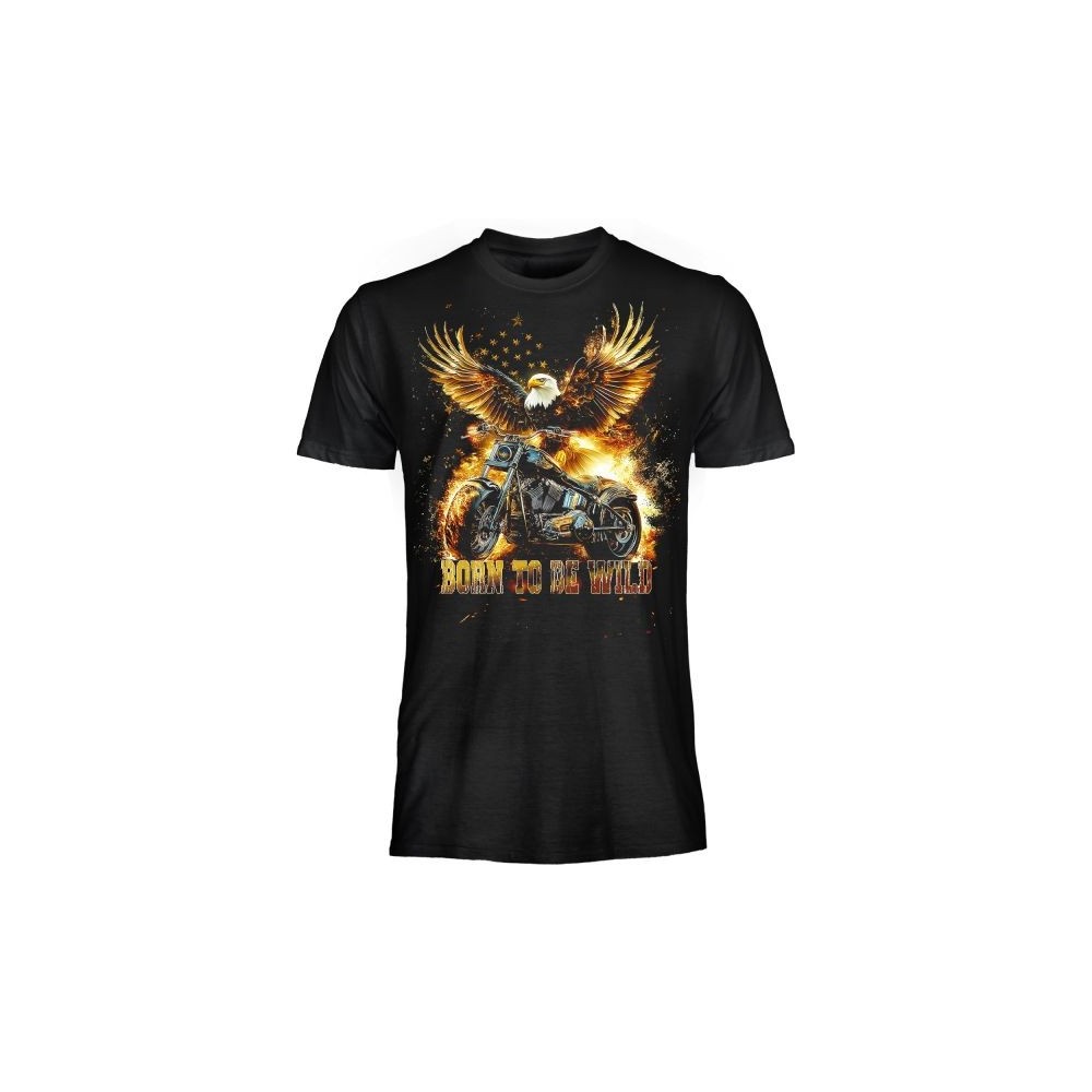 T SHIRT DARK EMBER BIKE EAGLE BORN TO BE WILD