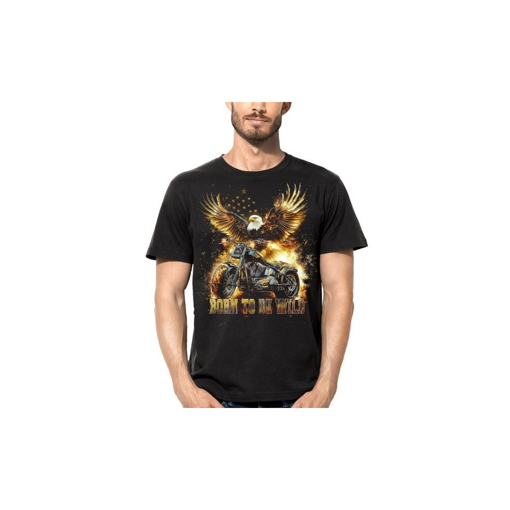 MAGLIA T SHIRT DARK EMBER MOTO AQUILA BORN TO BE WILD