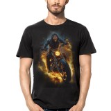 T SHIRT DARK EMBER SKELETON BIKER