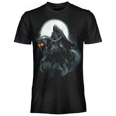 T SHIRT DARK EMBER SKELETON ON HORSE