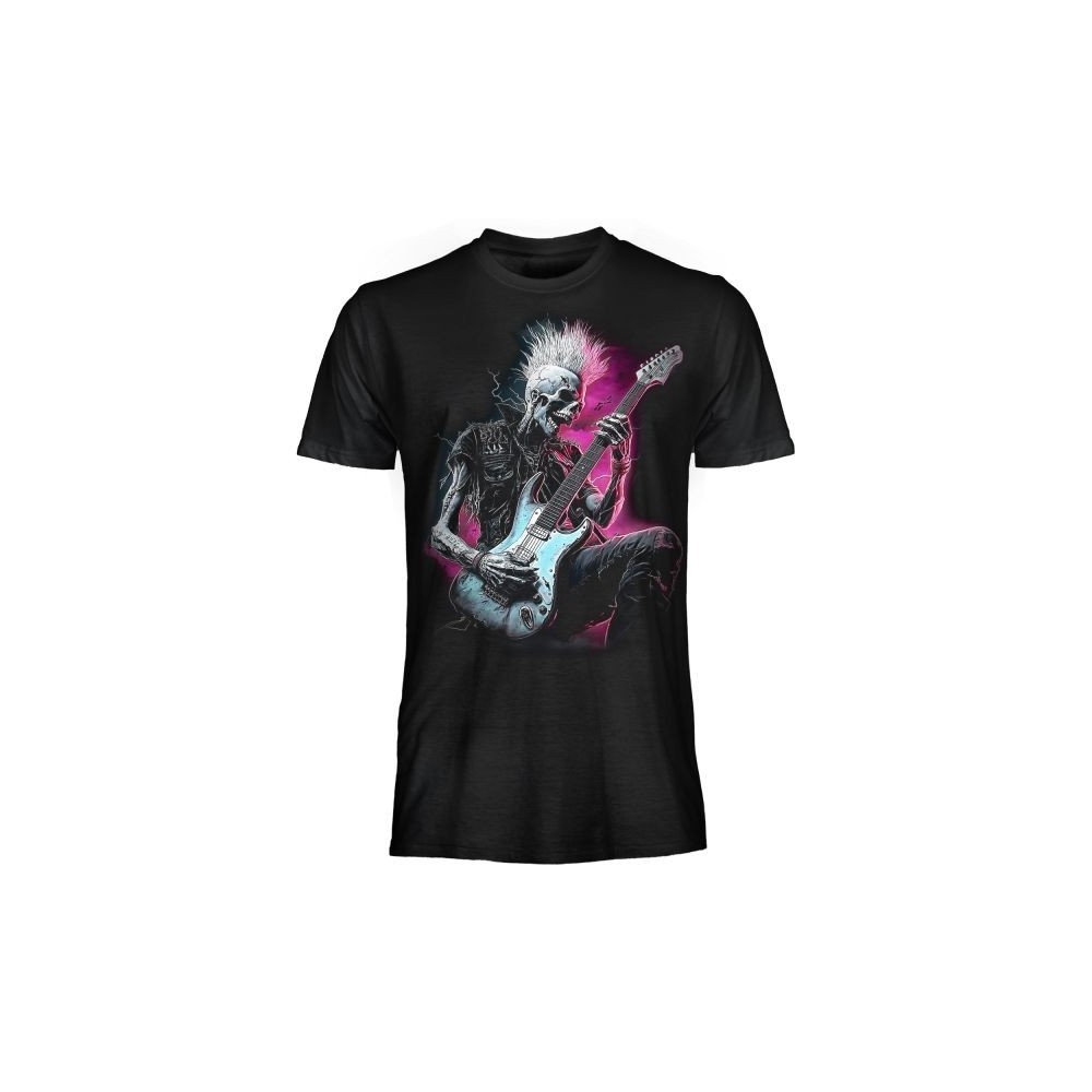 T SHIRT DARK EMBER SKELETON PUNK GUITARIST