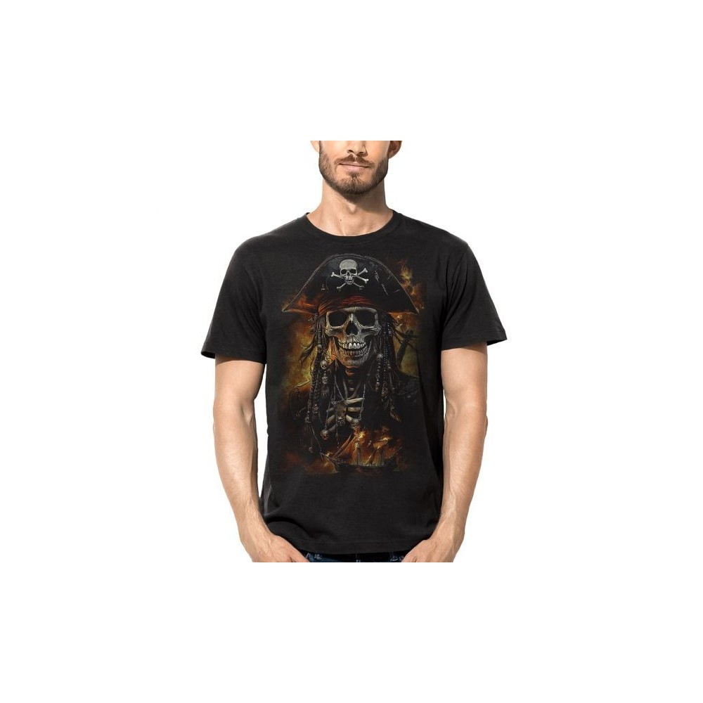 MAGLIA T SHIRT DARK EMBER SCHELETRO PIRATA