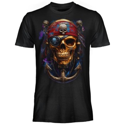T SHIRT DARK EMBER PIRATE SKULL