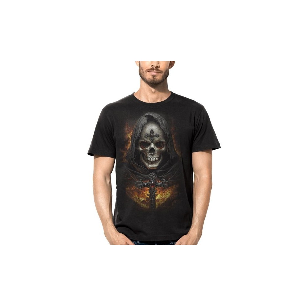 T SHIRT DARK EMBER CROSS SKULL