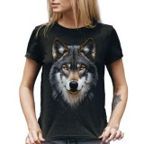T SHIRT LADY DARK EMBER WOLF HEAD