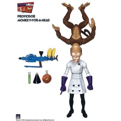 EARTHWORM JIM PROFESSOR MONKEY-FOR-A-HEAD 28CM ACTION FIGURE PREMIUM DNA TOYS