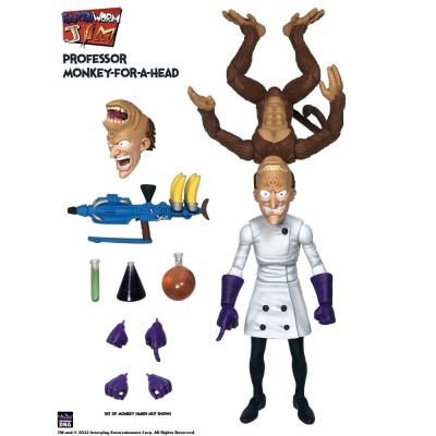 EARTHWORM JIM PROFESSOR MONKEY-FOR-A-HEAD 28CM ACTION FIGURE PREMIUM DNA TOYS