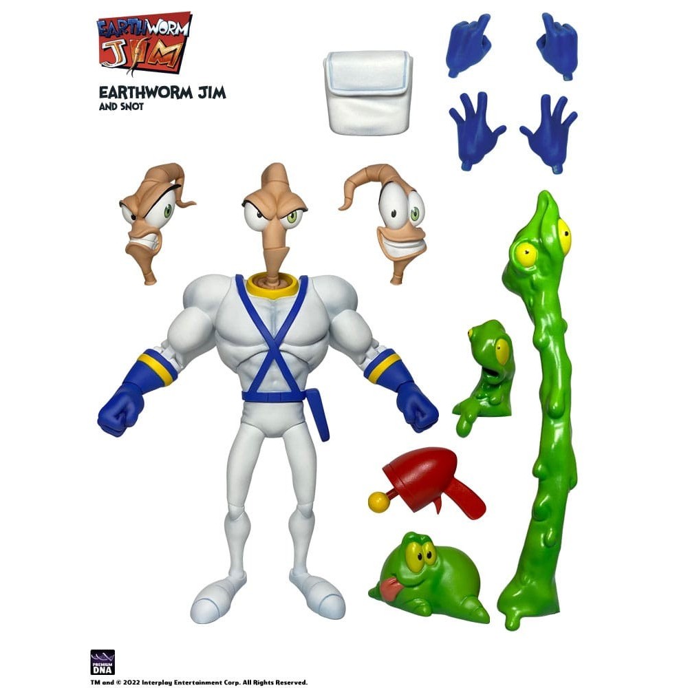EARTHWORM JIM AND SNOT WAVE 1 ACTION FIGURE PREMIUM DNA TOYS