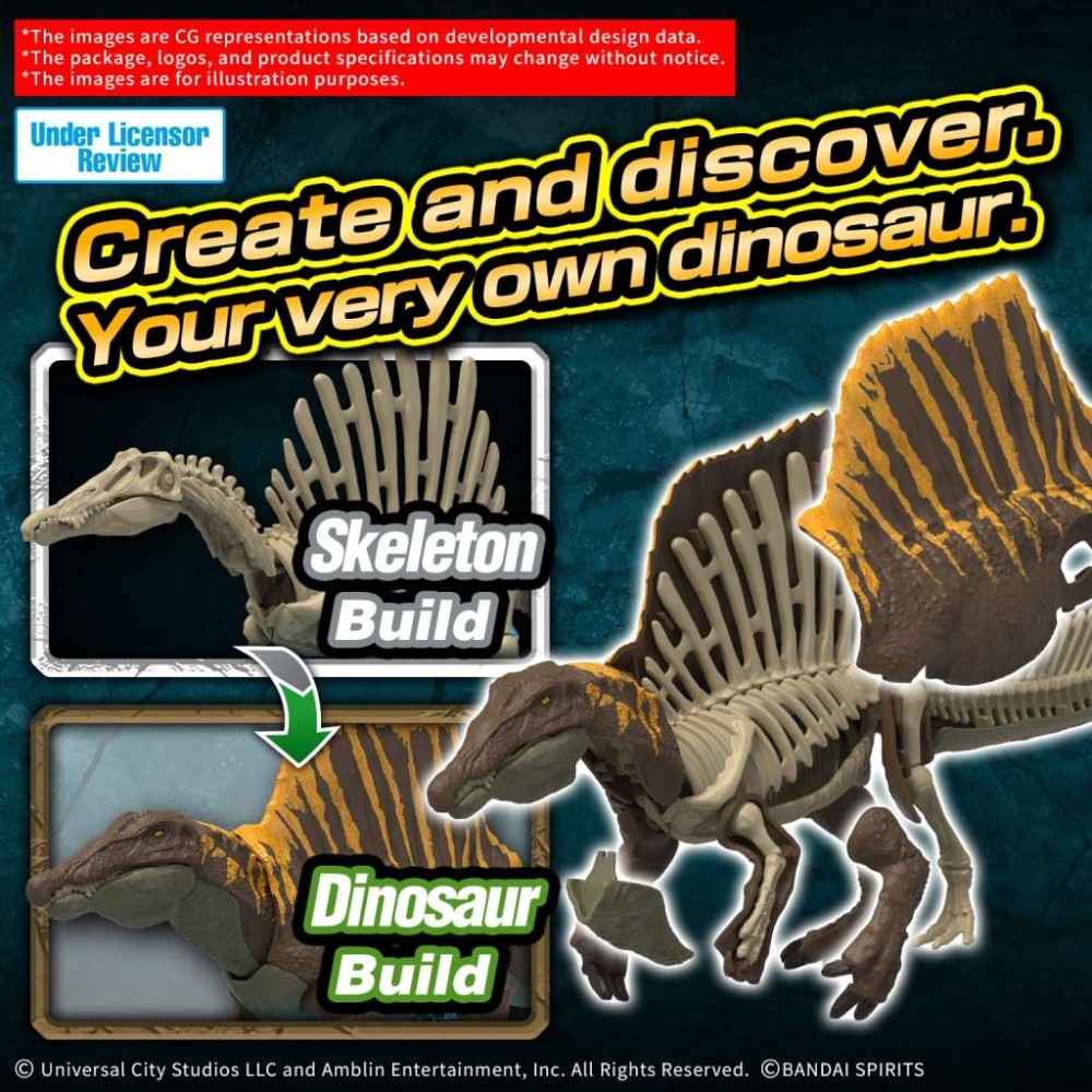 BANDAI PLANNOSAURUS JURASSIC WORLD REBIRTH SPINOSAURUS PVC MODEL KIT