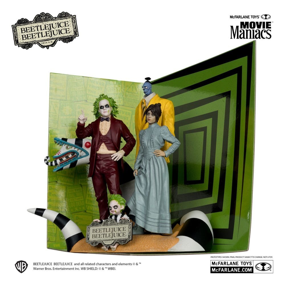 MC FARLANE BEETLEJUICE 2 MOVIE MANIACS BEETLEJUICE 4-PACK PVC ACTION FIGURES