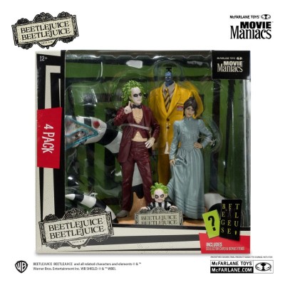 MC FARLANE BEETLEJUICE 2 MOVIE MANIACS BEETLEJUICE 4-PACK PVC ACTION FIGURES