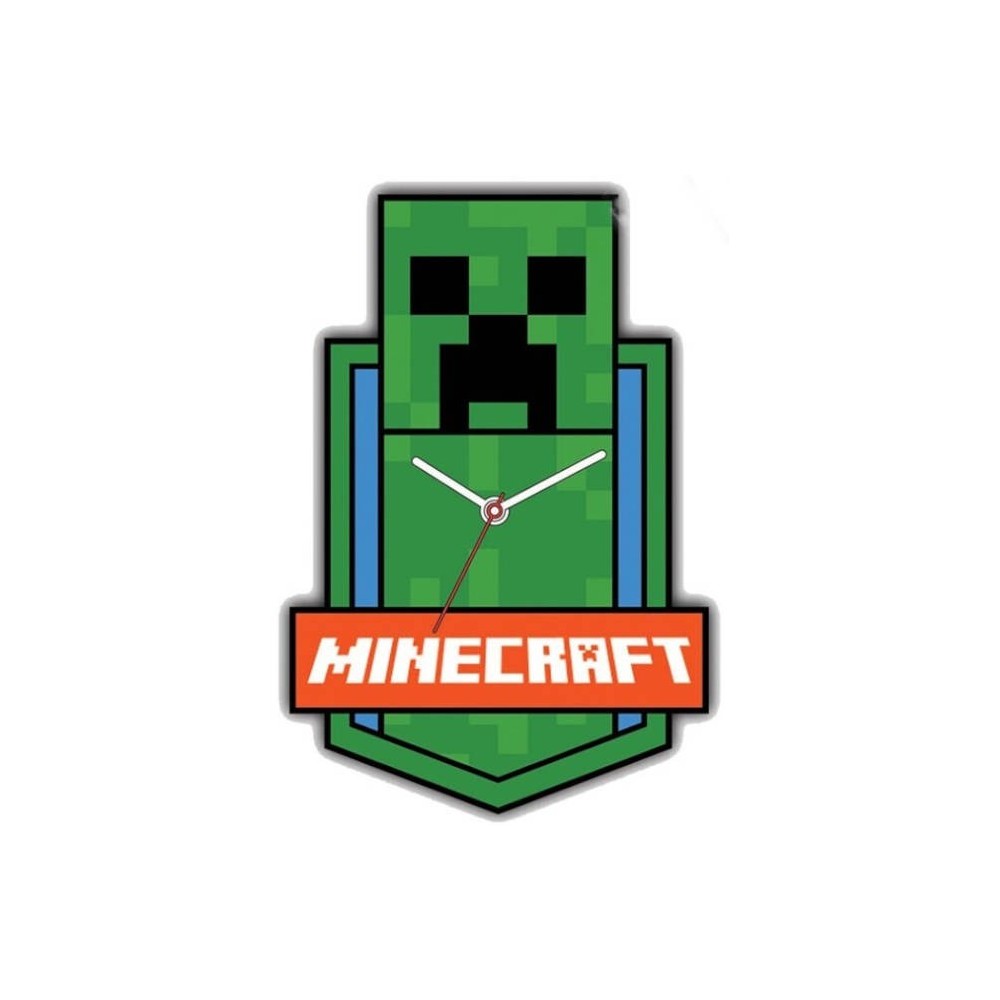 KIDS LICENSING MINECRAFT CREEPER LARGE WALL CLOCK 50CM