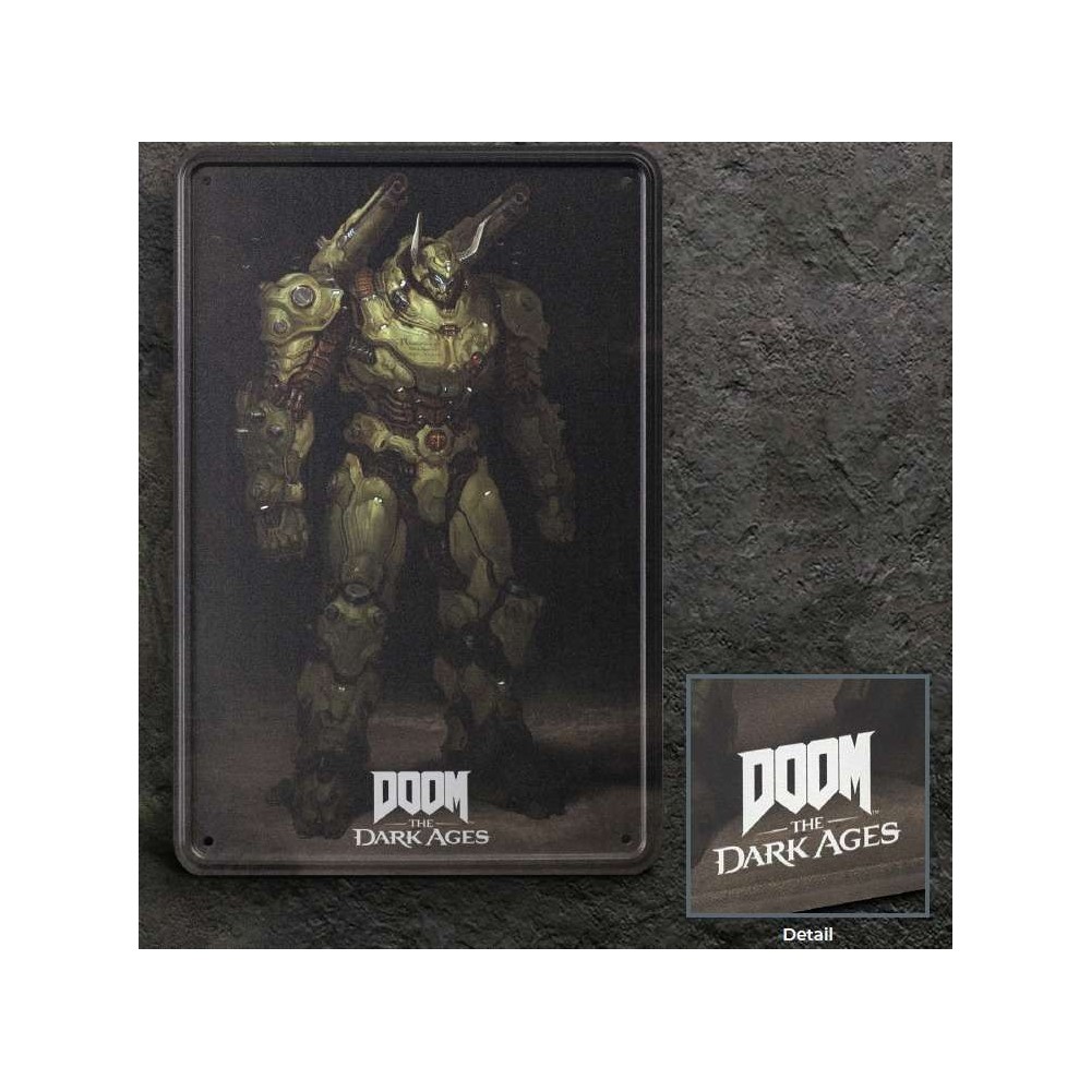 DEVPLUS DOOM THE DARK AGES ATLAN METAL TIN SIGN 30X20CM