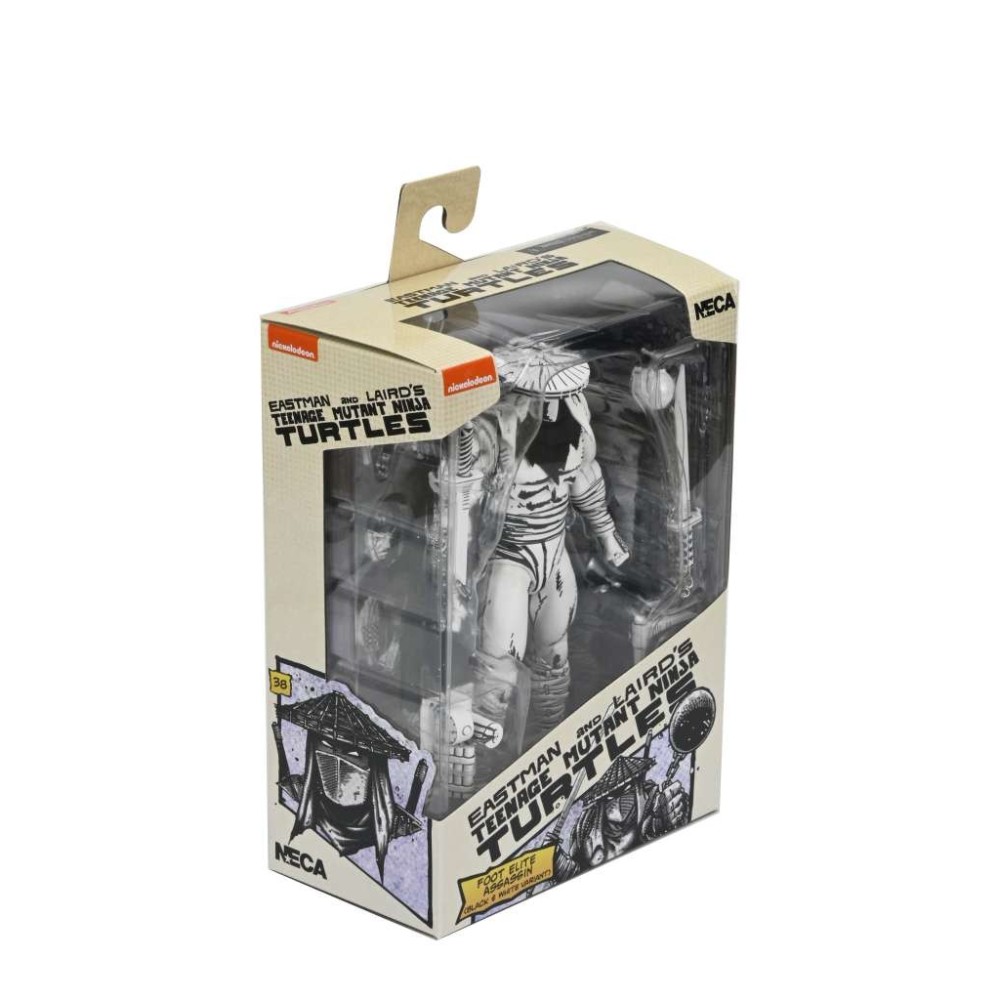 NECA TEENAGE MUTANT NINJA TURTLES MIRAGE COMICS FOOT ASSASSIN BLACK & WHITE ACTION FIGURE