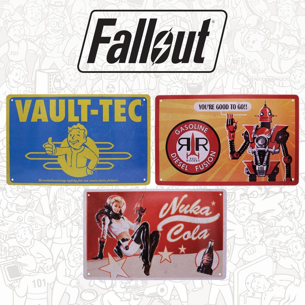 FANATTIK FALLOUT BRANDS SET 3X TIN SIGNS 18X28CM