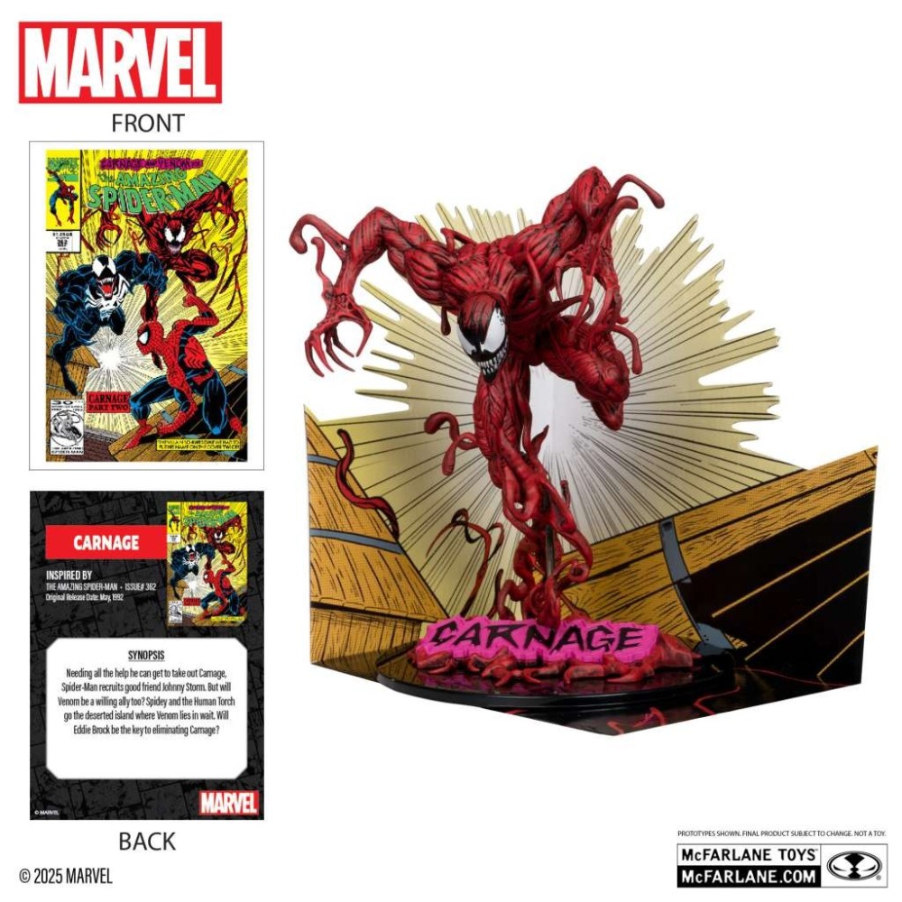MC FARLANE MARVEL COLLECTION PVC STATUE CARNAGE (AMAZING SPIDER-MAN 362) 1/10 STATUE PVC FIGURE
