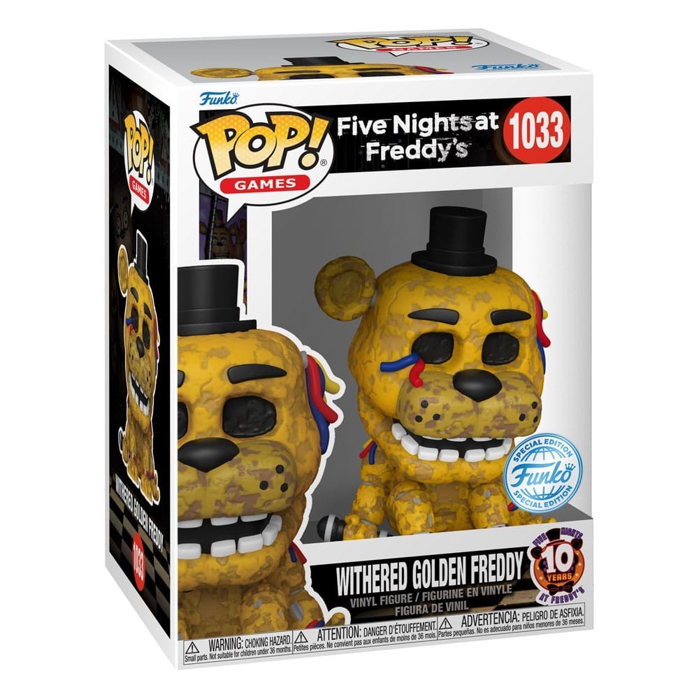 FUNKO POP! FIVE NIGHTS AT FREDDY'S WITHERED GOLDEN FREDDY BOBBLE HEAD KNOCKER FIGURE FUNKO